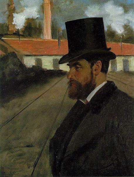Henri Rouart in front of his Factory, Edgar Degas
